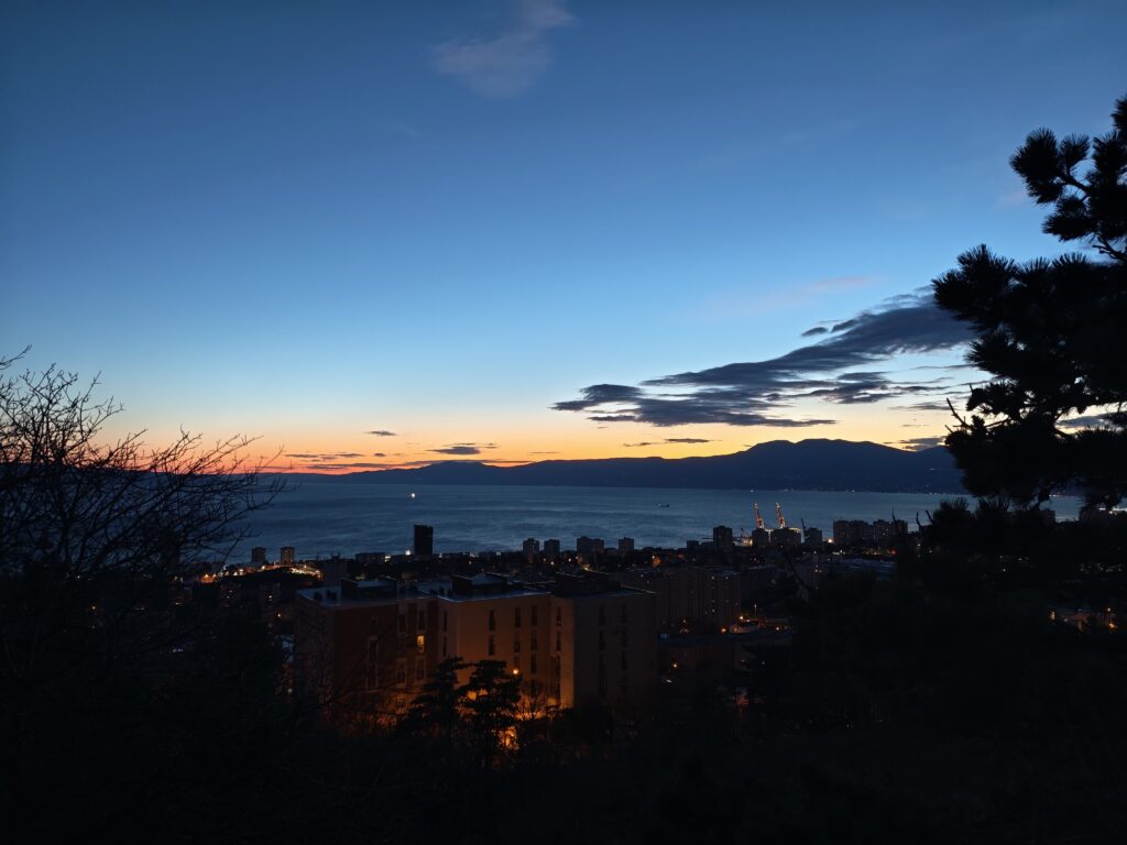 sunset view over Krk island where the journey began