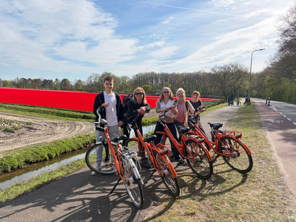 Cycling tour near Dutch tulip fields during a Kronland international visit