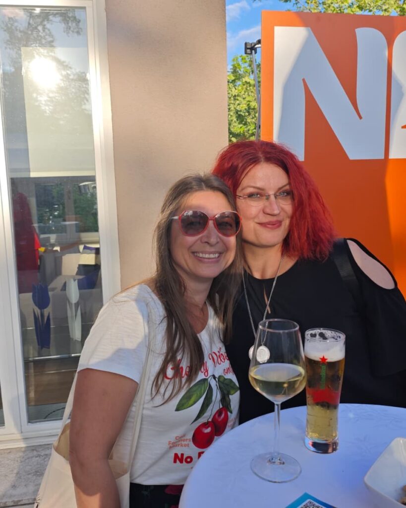 Sandra and Željana Pancirov Cornelis at the King’s Day celebration in Zagreb