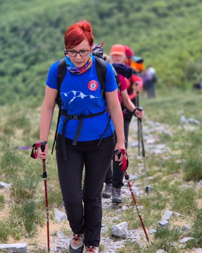 Hikers on the trail to Budakovo Brdo on Velebit Mountain as part of the 12 Peaks – Challenge Up project.