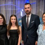 Sara and Tessa Kolar, Sisak City Council President Tomislav Kralj and Sandra Drnić at the ceremonial session of the Sisak City Council.