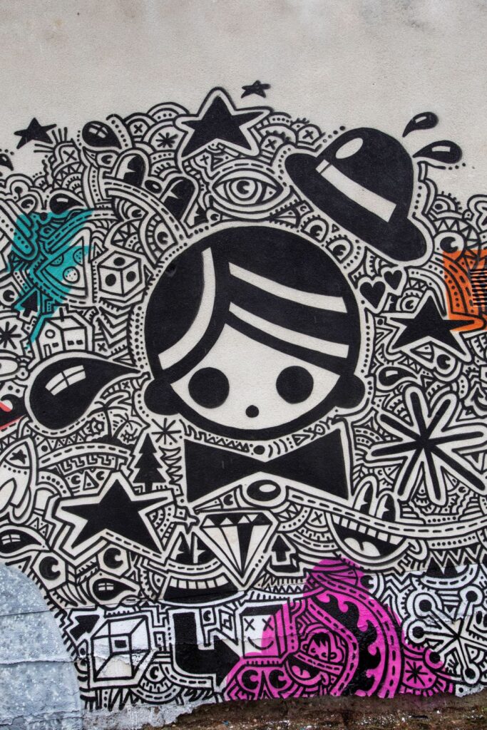 Street art mural created during the Amsterdam Street Art project in Hrvatska Kostajnica, Croatia