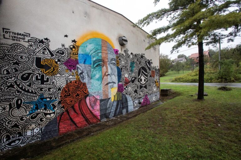 Amsterdam Street Art mural in Hrvatska Kostajnica, Croatia, created through cultural cooperation between Dutch and Croatian partners